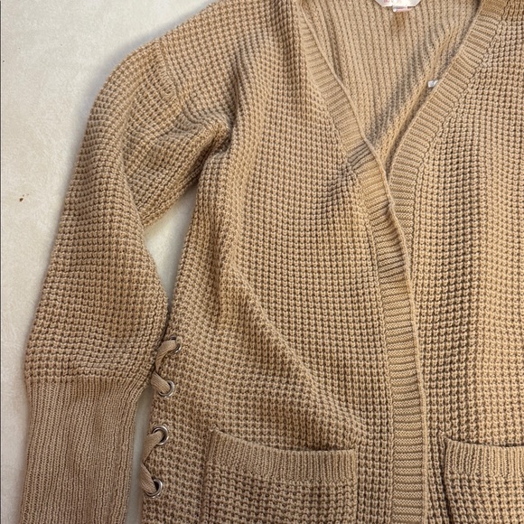 No Boundaries Women's Beige Knit Cardigan π― - Picture 3 of 12